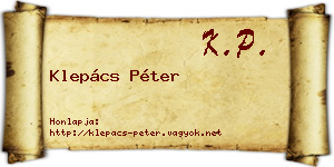 Klepács Péter névjegykártya
